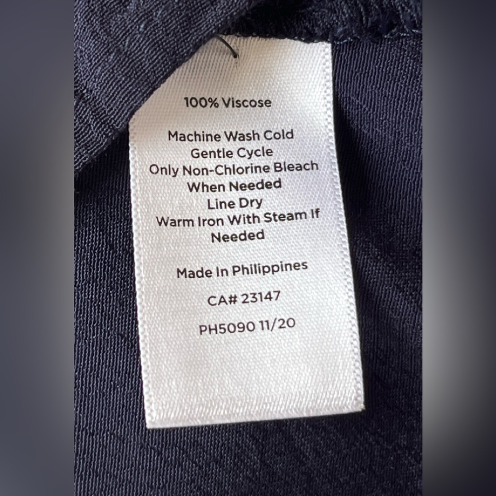 Women's talbots navy blue pull on tier ruffle button front skirt L - Picture 4 of 4